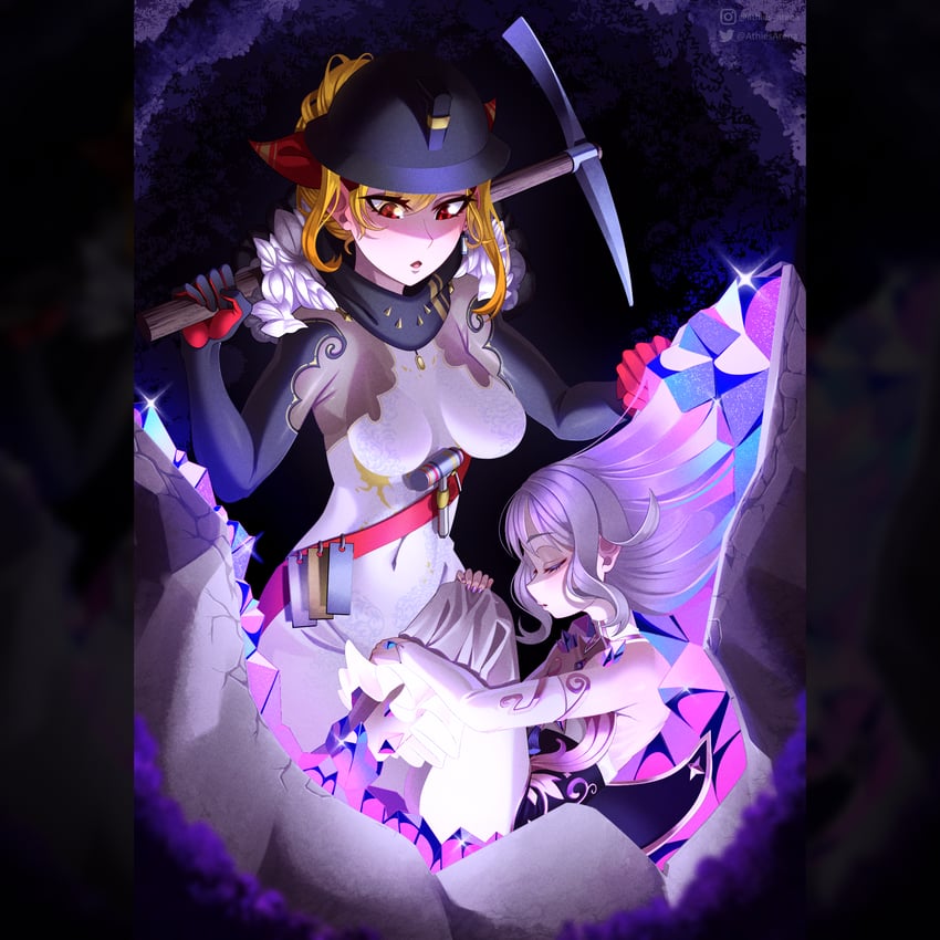 koseki bijou and kaela kovalskia (hololive and 2 more) drawn by athies