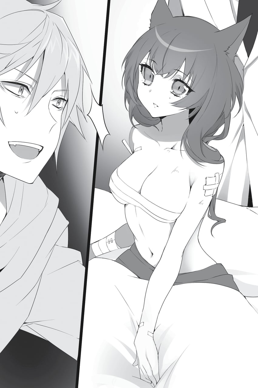akatsuki kojou and amase yuno (strike the blood) drawn by manyako_(mohumohu)
