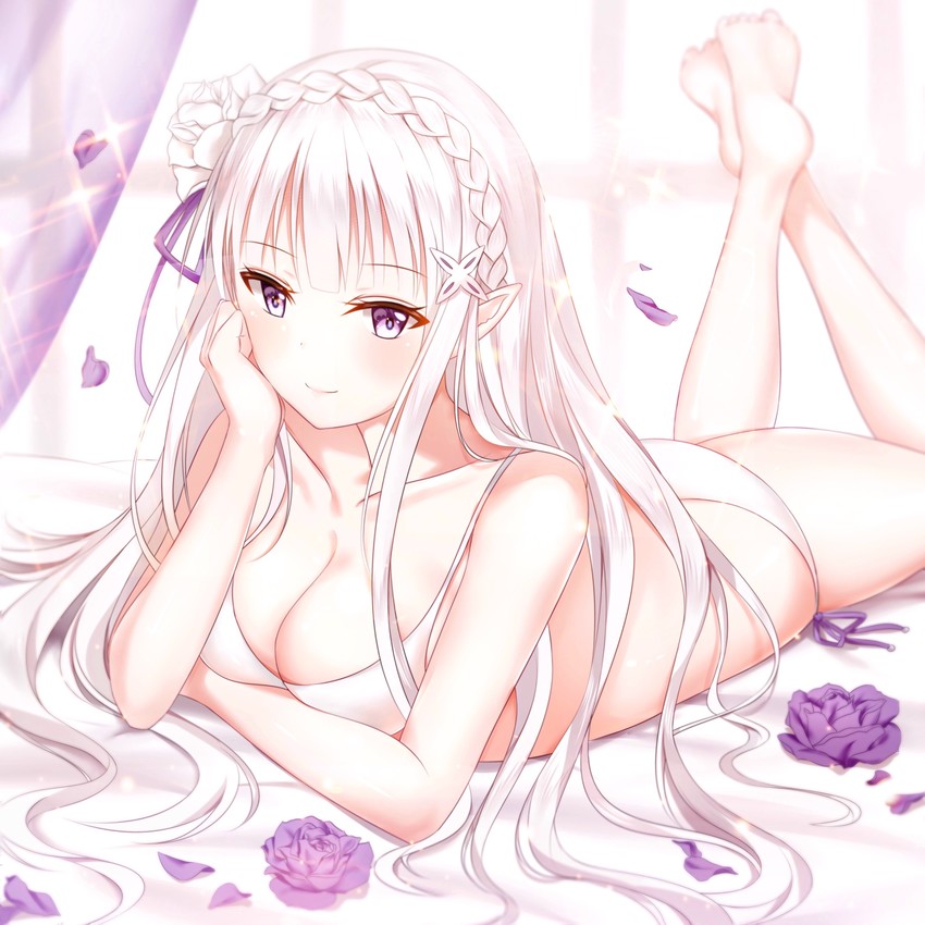 emilia (re:zero kara hajimeru isekai seikatsu) drawn by junpaku_karen