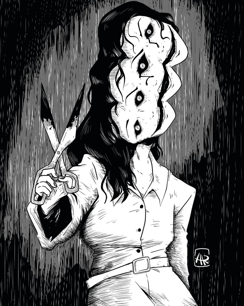 scissor woman (world of horror) drawn by heyitspizzaking