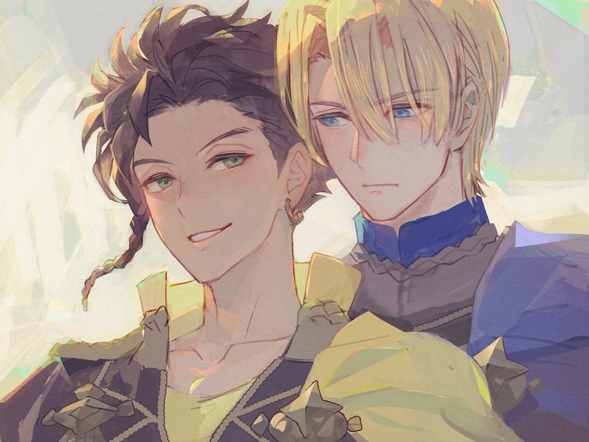 dimitri alexandre blaiddyd and claude von riegan (fire emblem and 1 more) drawn by mochimillet