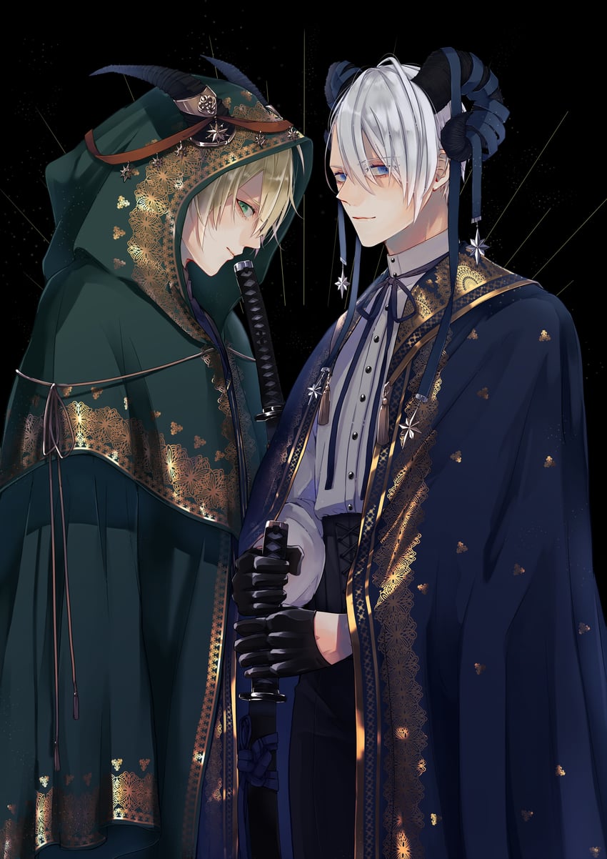 yamanbagiri kunihiro and yamanbagiri chougi (touken ranbu) drawn by maro_(m_r_6717)