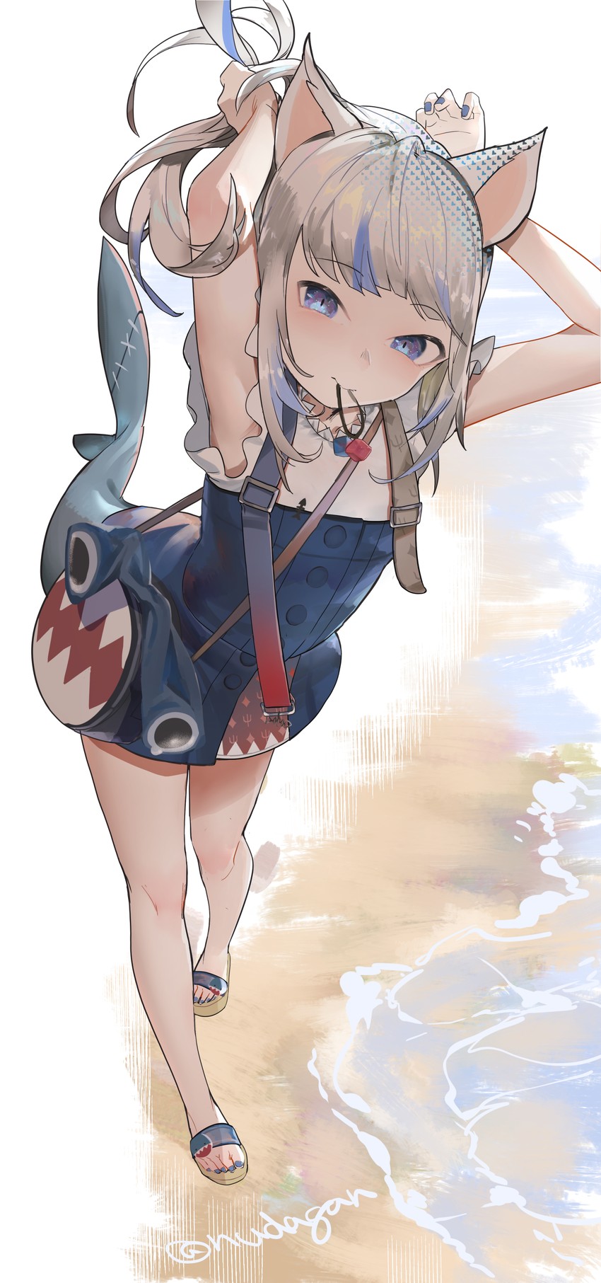gawr gura (hololive and 1 more) drawn by nuda