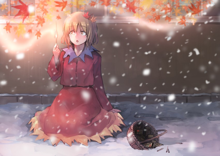 aki shizuha and little match girl (touhou and 1 more) drawn by ichiba_youichi