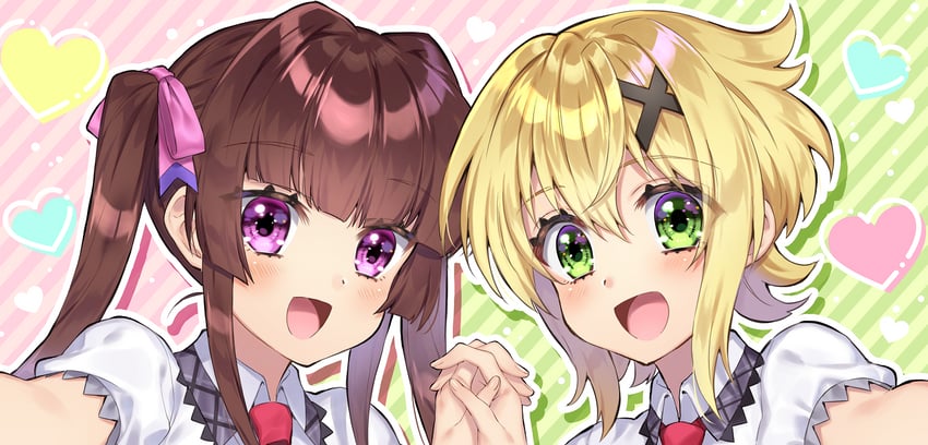 akatsuki kirika and tsukuyomi shirabe (senki zesshou symphogear) drawn by yuuheisyoujyo