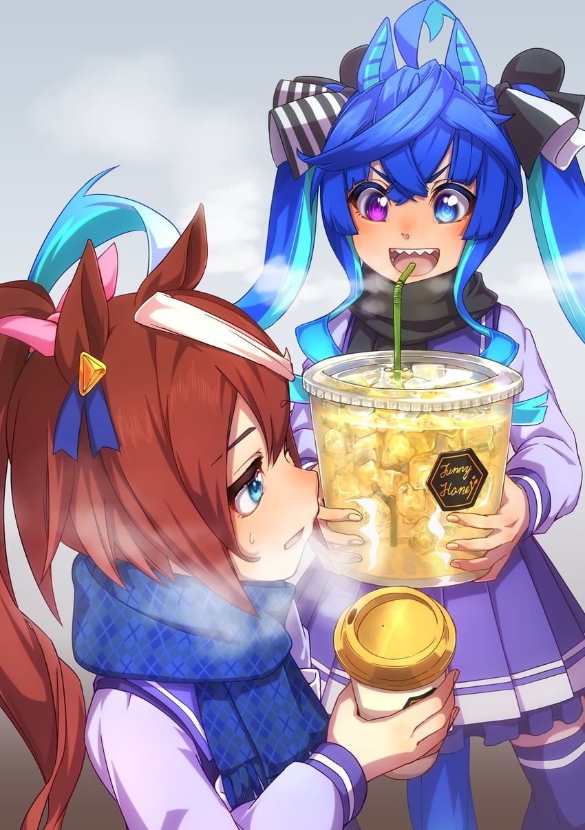 tokai teio and twin turbo (umamusume) drawn by thin_(suzuneya)