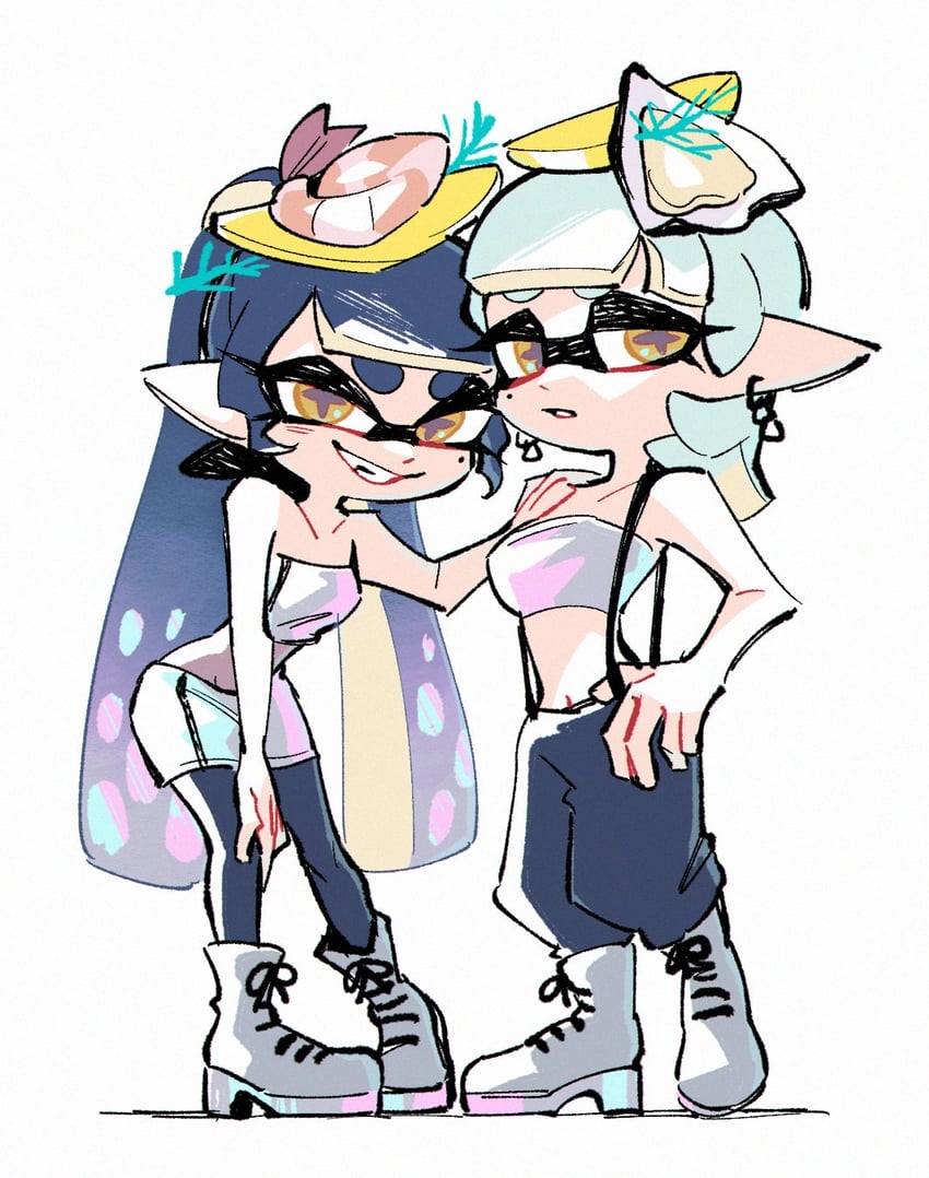 callie and marie (splatoon and 1 more) drawn by ukata