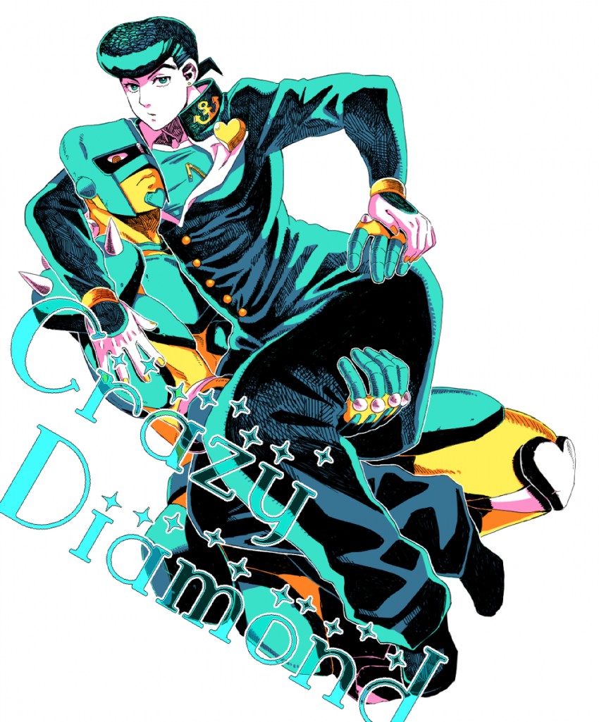 higashikata josuke and crazy diamond (jojo no kimyou na bouken and 1 more) drawn by tachibana_amane_(amane01a)
