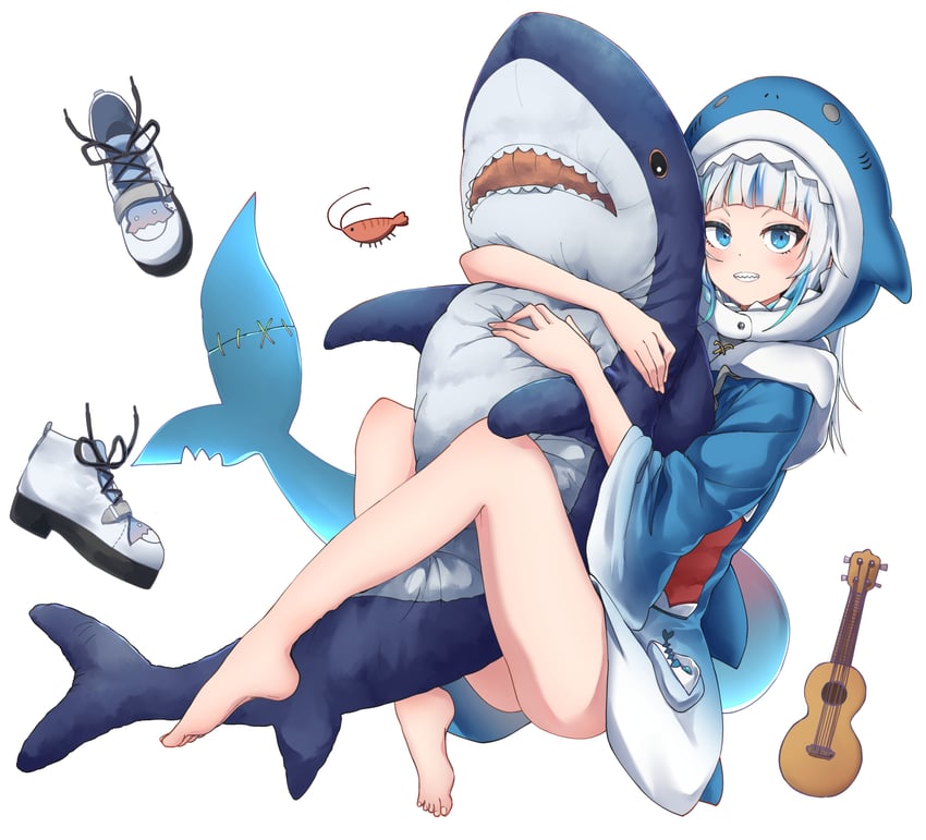 gawr gura (hololive and 1 more) drawn by fuente
