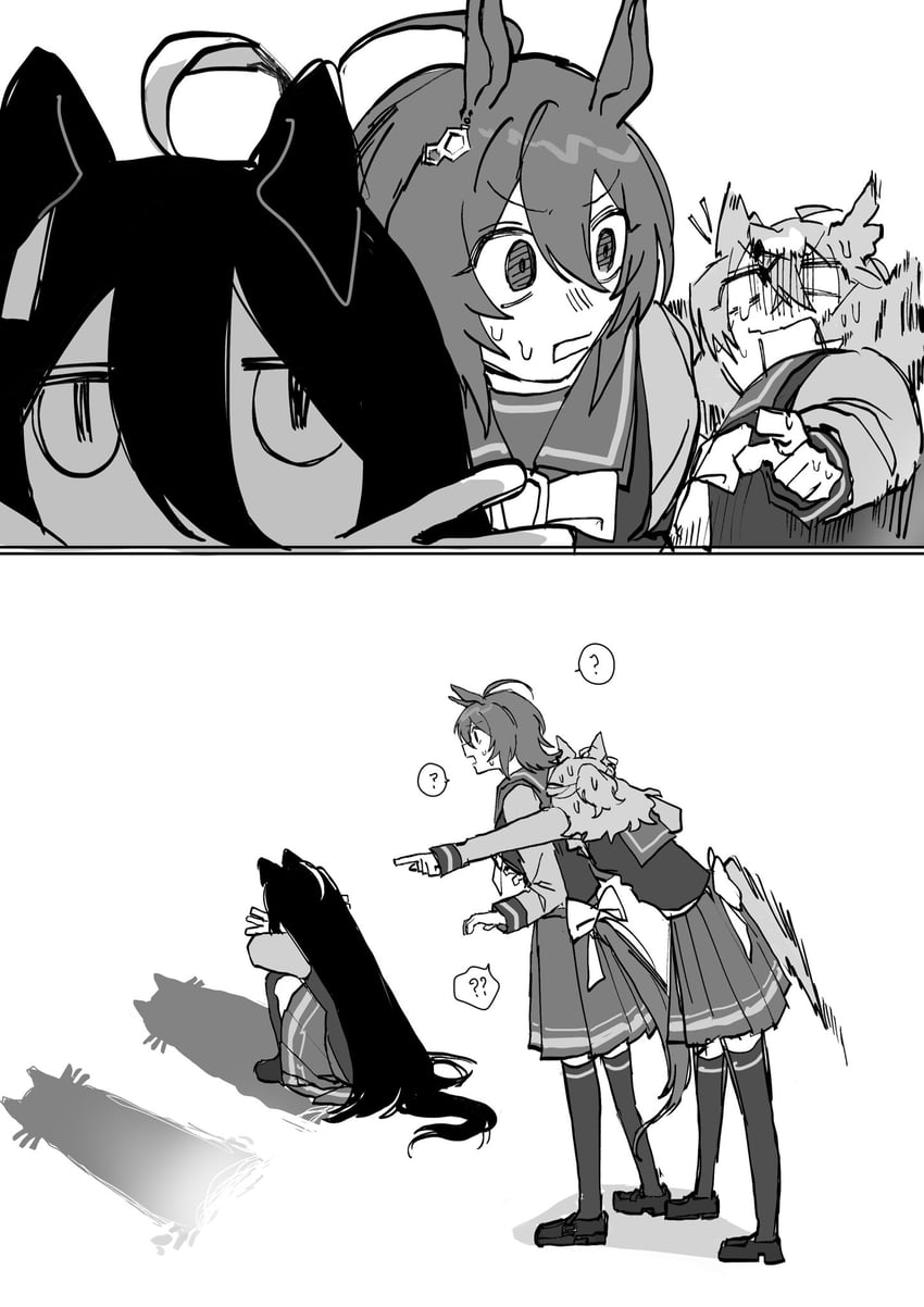 agnes tachyon, manhattan cafe, jungle pocket, and sunday silence (umamusume) drawn by uma2_0429