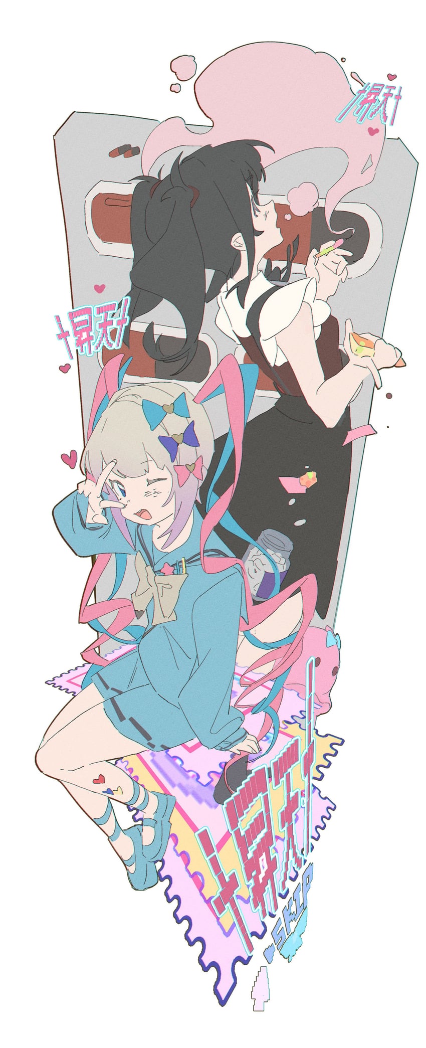chouzetsusaikawa tenshi-chan and ame-chan (needy girl overdose) drawn by sanyang003