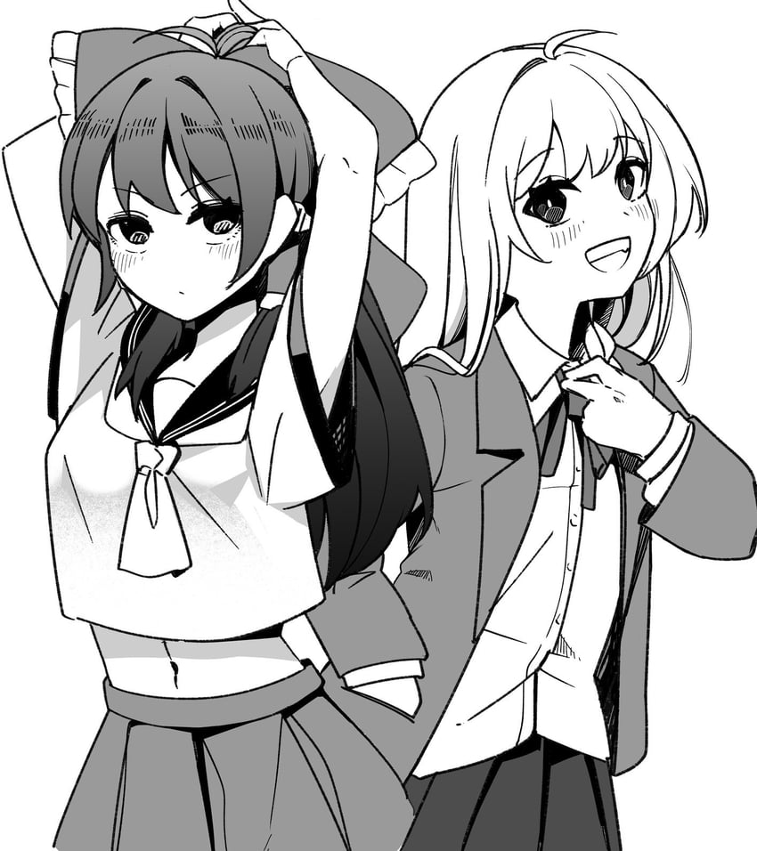 hakurei reimu and kirisame marisa (touhou) drawn by nodoguro_(phi-tan)