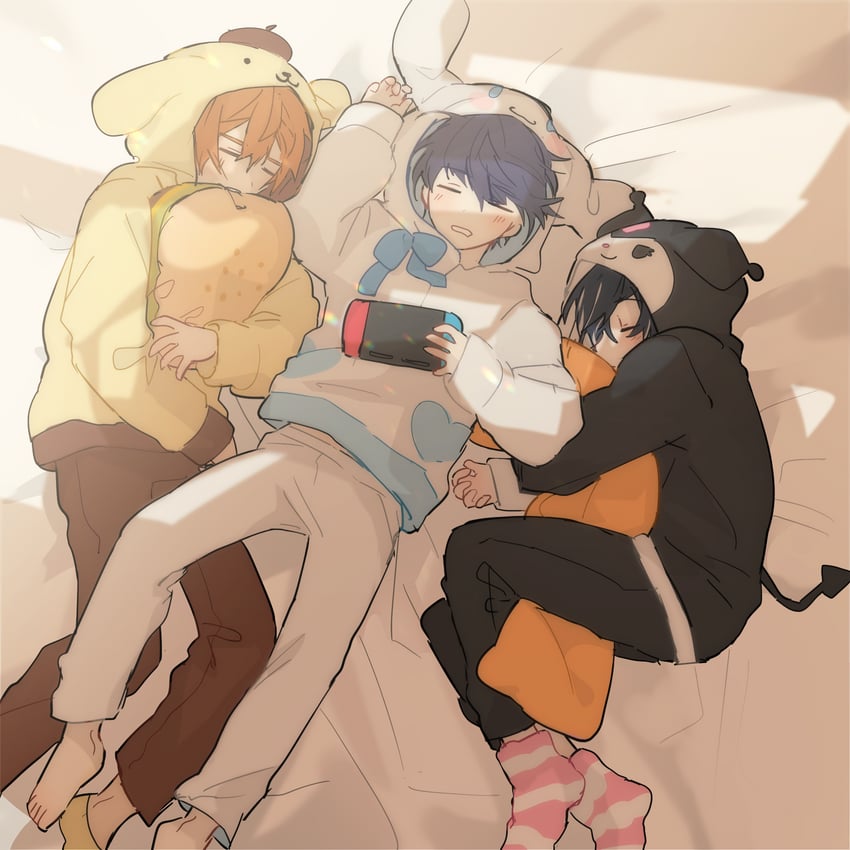 cinnamoroll, kuromi, pompompurin, leviathan, belphegor, and 1 more (sanrio and 4 more) drawn by user_yjrr4572