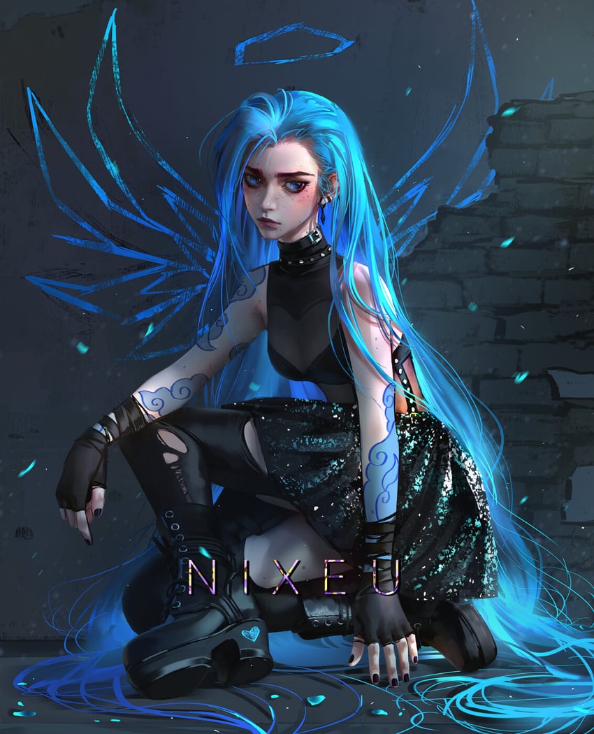 jinx (league of legends and 1 more) drawn by nixeu