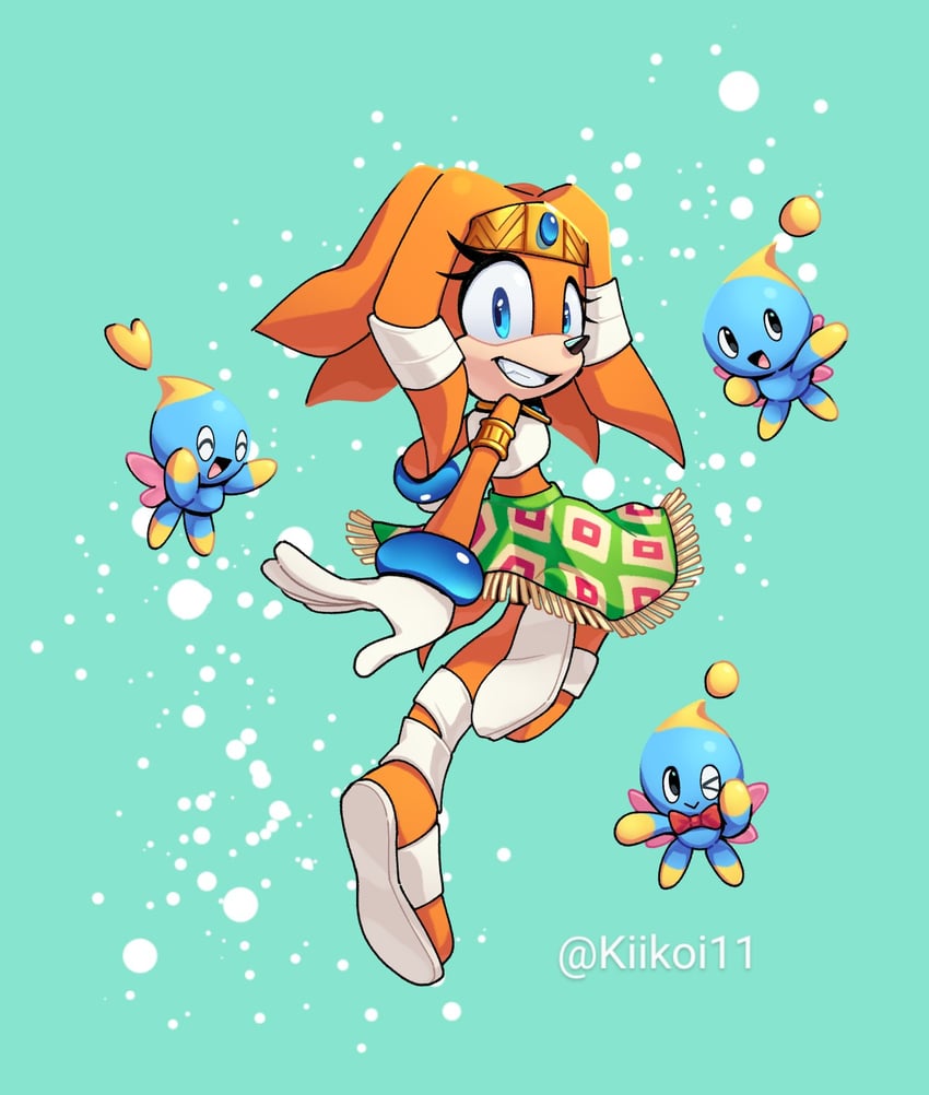 neutral chao and tikal the echidna (sonic and 1 more) drawn by kiioki11