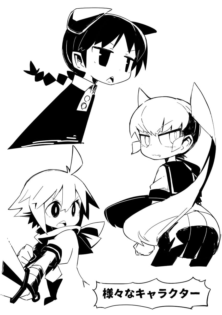 ueno, akita, and mahiro (ueno-san wa bukiyou and 2 more) drawn by the_omoti