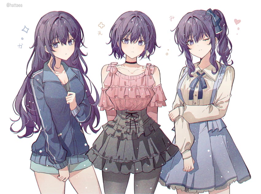 asahina mafuyu, shinonome ena, akiyama mizuki, and yoisaki kanade (project sekai) drawn by hattaea