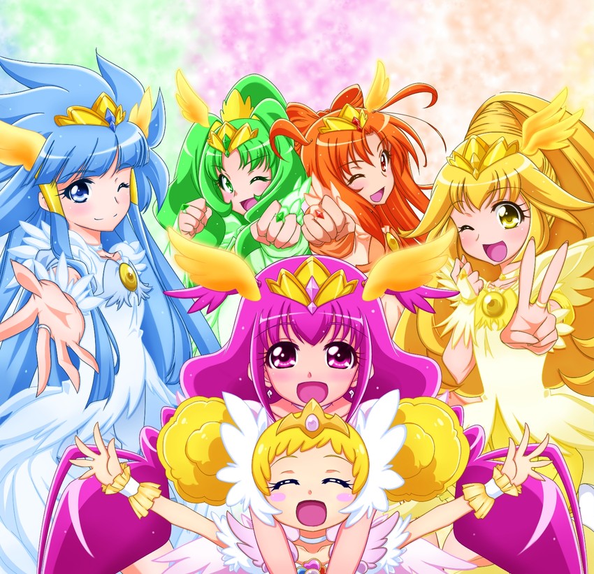 midorikawa nao, kise yayoi, aoki reika, hino akane, hoshizora miyuki, and 8 more (precure and 1 more) drawn by kuon_(nokokopopo)