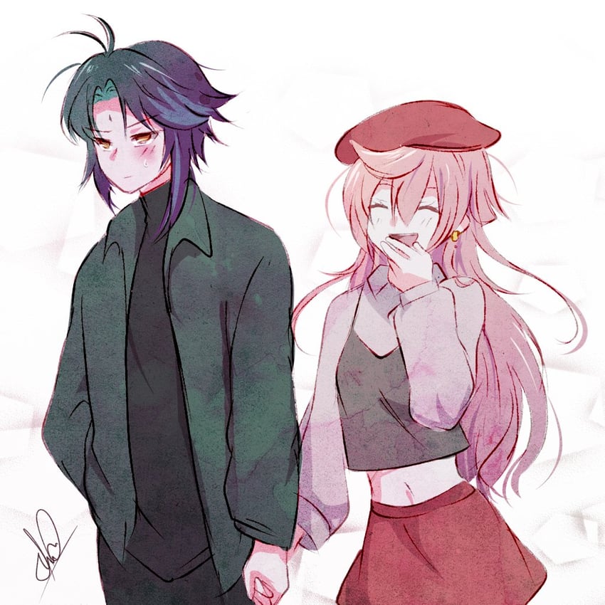 xiao and yanfei (genshin impact) drawn by gr_00x