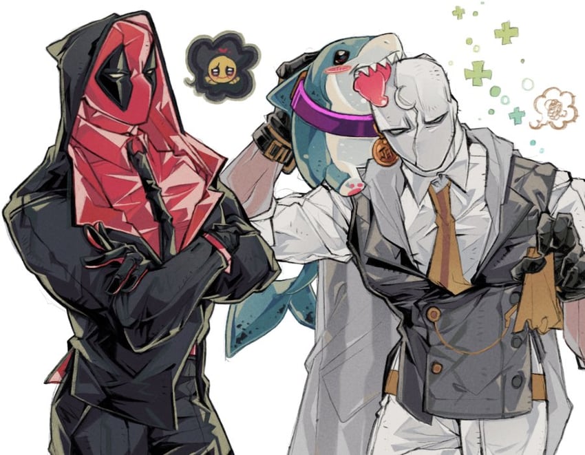 deadpool, jeff the land shark, and moon knight (marvel and 3 more) drawn by dotori_012