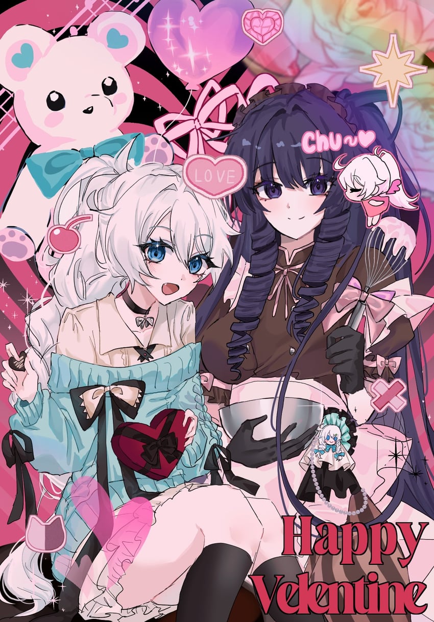 kiana kaslana and raiden mei (honkai and 1 more) drawn by kie0x