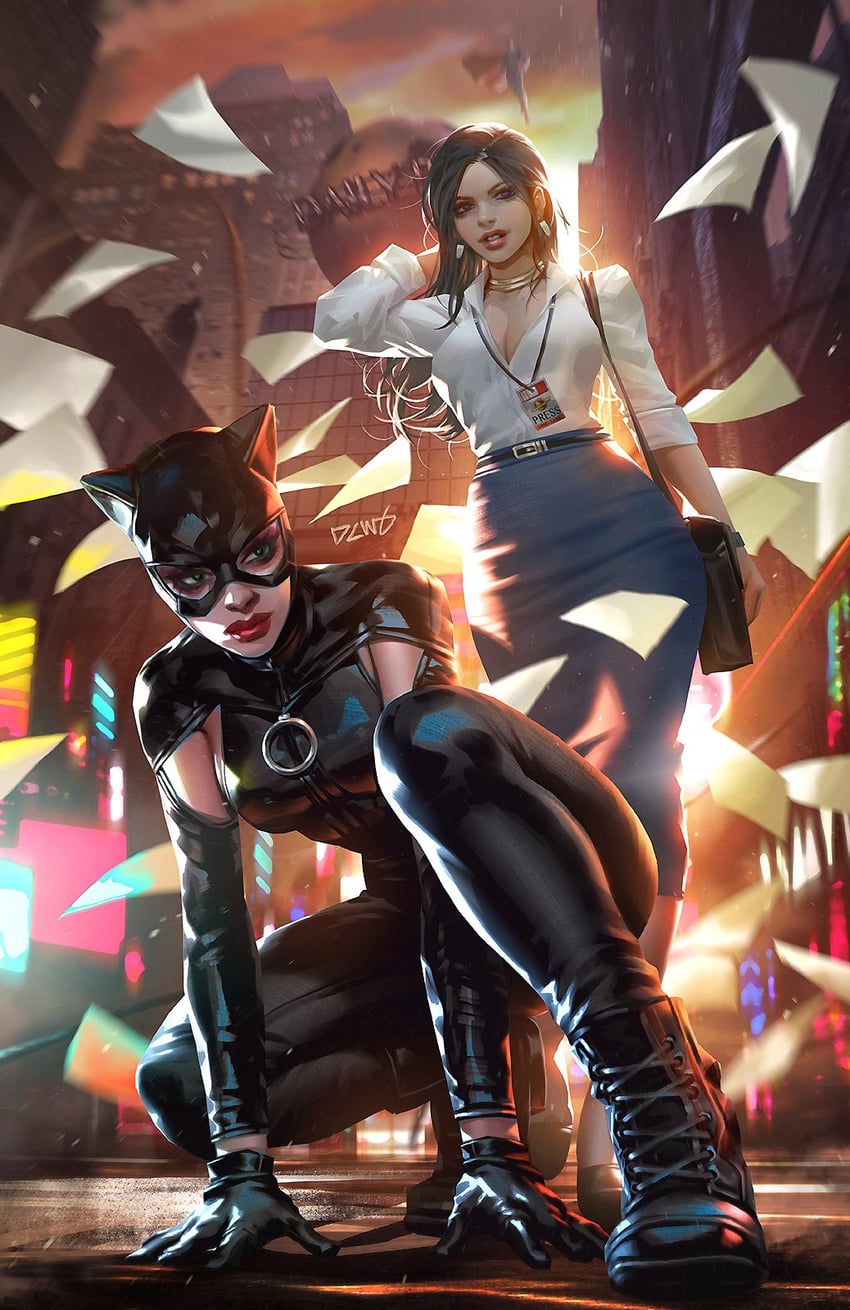 superman, lois lane, catwoman, and selina kyle (dc comics and 2 more) drawn by dcwj