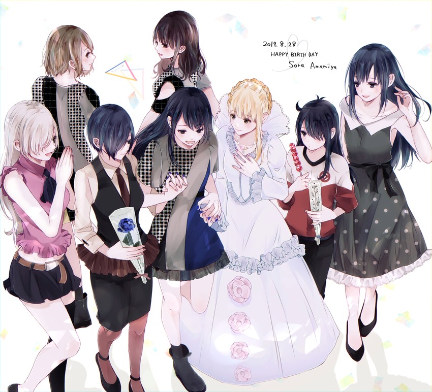 nanami yachiyo, kirishima touka, asseylum vers allusia, elizabeth liones, amamiya sora, and 3 more (mahou shoujo madoka magica and 7 more) drawn by kotochi_re