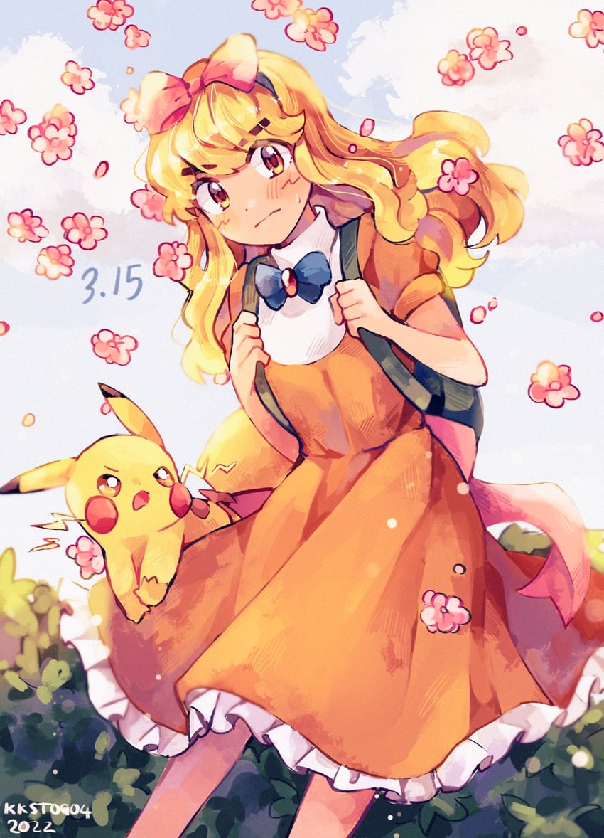 pikachu, ash ketchum, and ashley (pokemon) drawn by catsubun_(kkst0904)