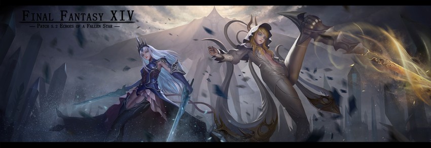 ryne waters, shiva, and eden (final fantasy and 1 more) drawn by zfivez