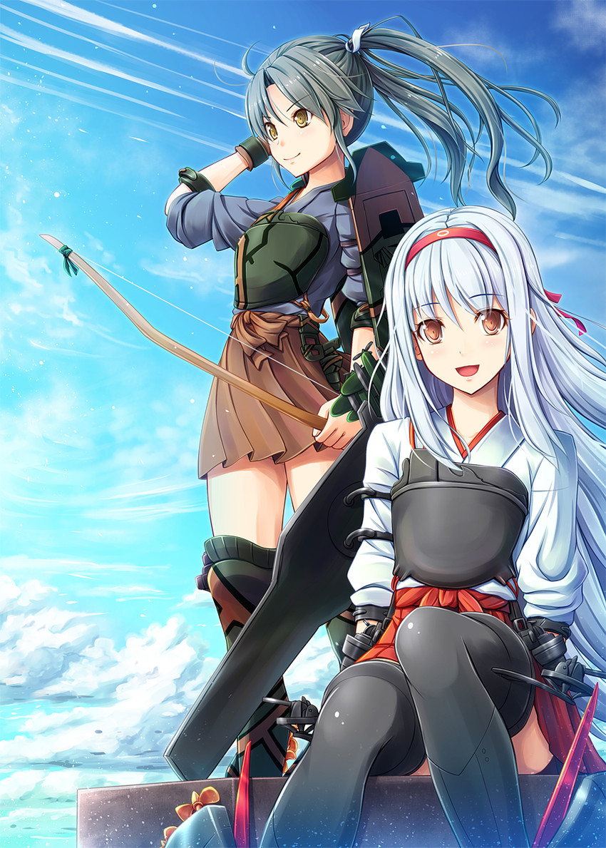zuikaku, shoukaku, and zuikaku kai (kantai collection) drawn by akashio_(loli_ace)
