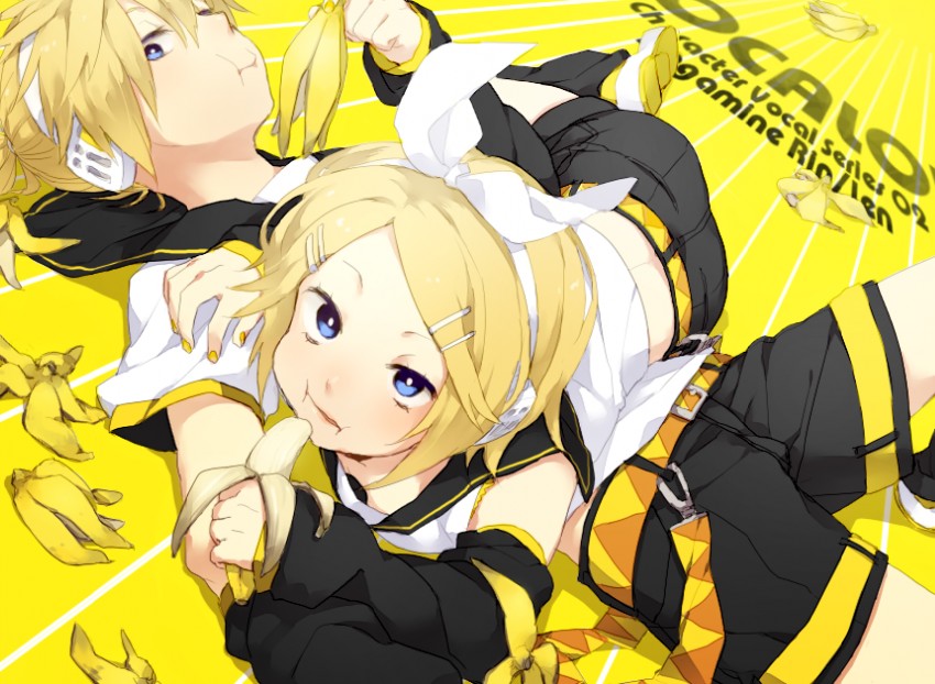 kagamine rin and kagamine len (vocaloid) drawn by fumiko_(throughx2)