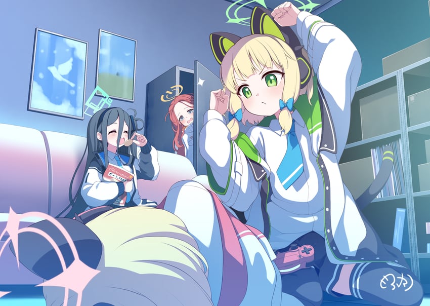 aris, momoi, midori, and yuzu (blue archive) drawn by mofu_namako
