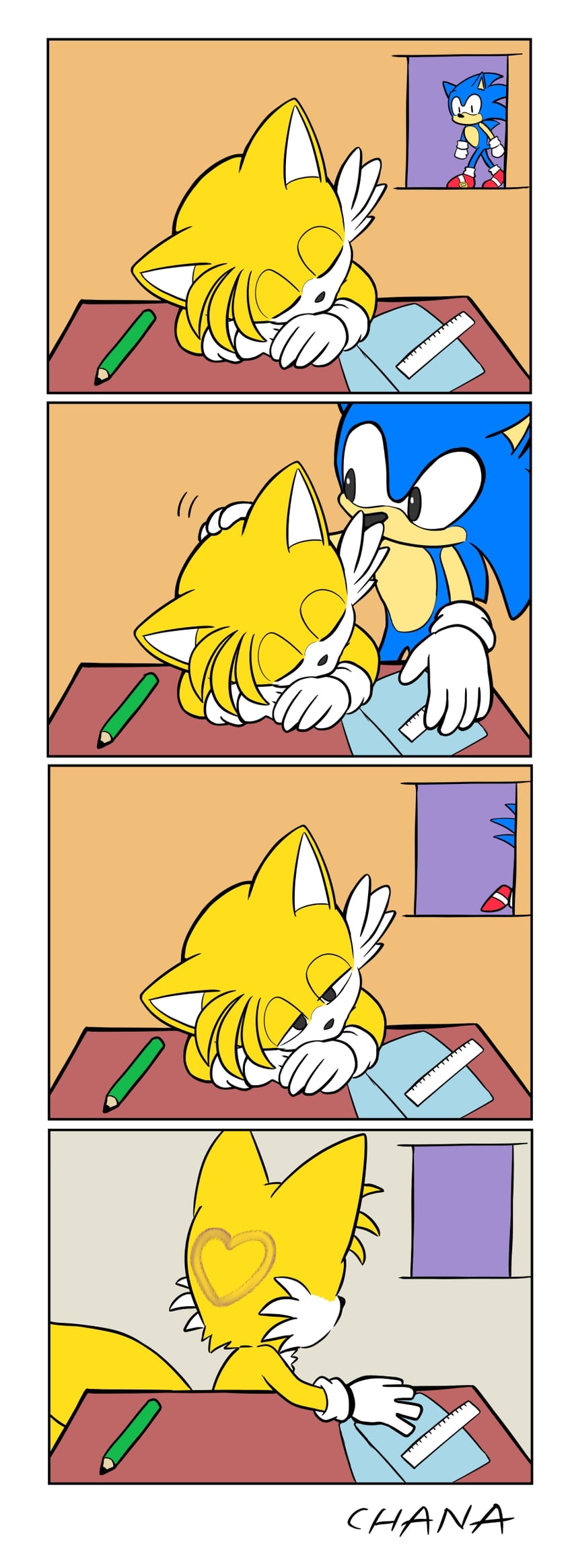 sonic the hedgehog and tails (sonic) drawn by chana_(furrytails)