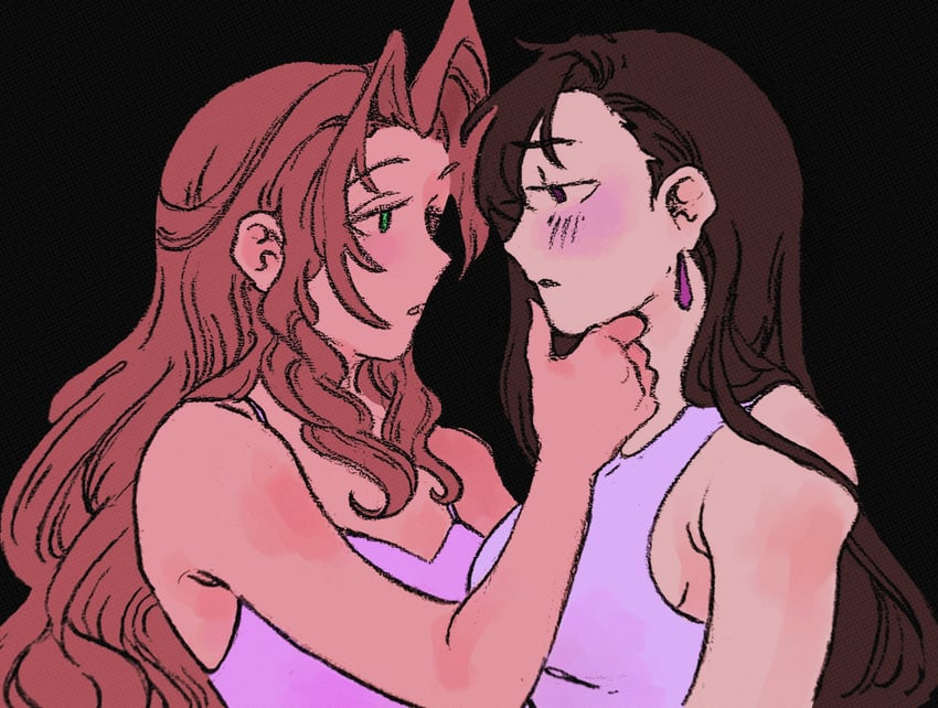 tifa lockhart and aerith gainsborough (final fantasy and 1 more) drawn by neirorien