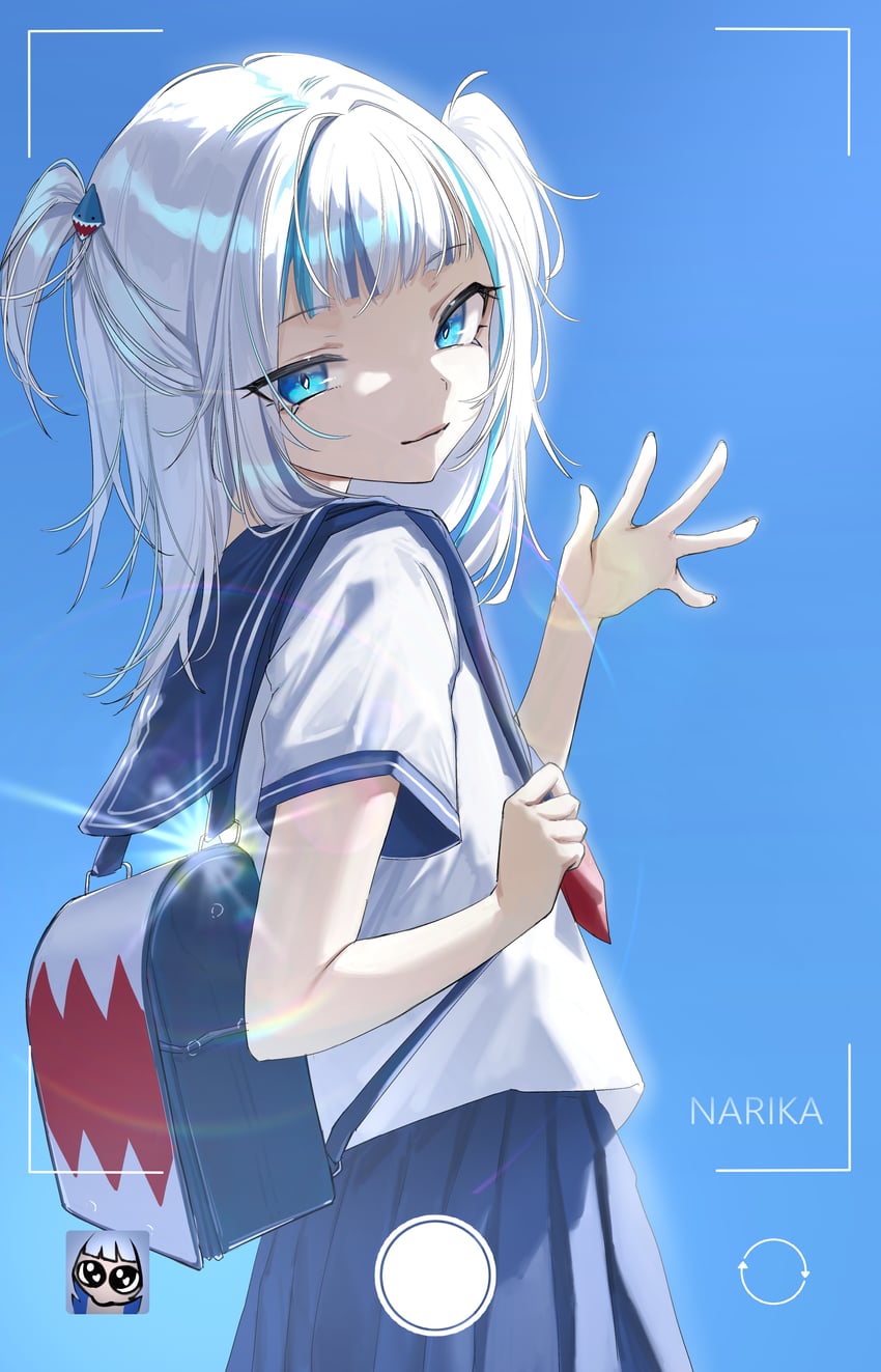 gawr gura (hololive and 1 more) drawn by narika_(narikakkkk)