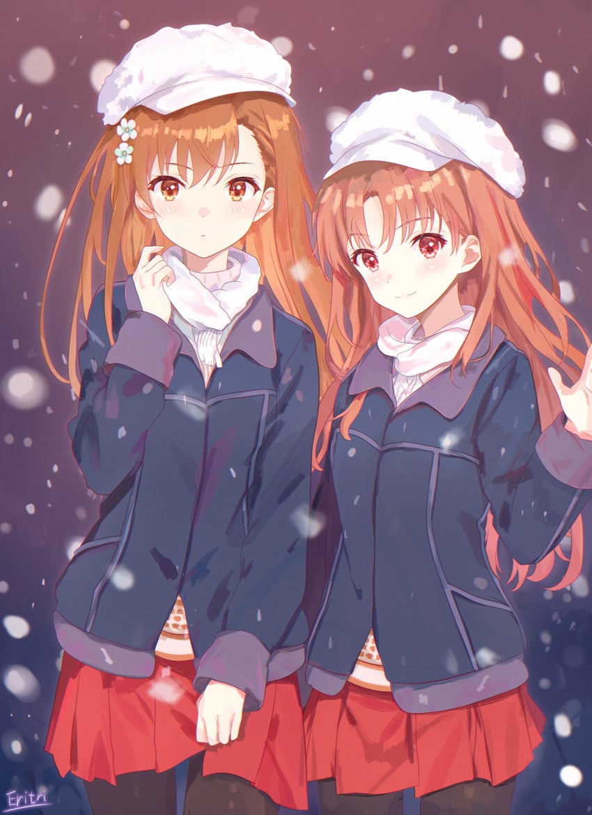 misaka mikoto and shirai kuroko (toaru majutsu no index and 1 more) drawn by eritri