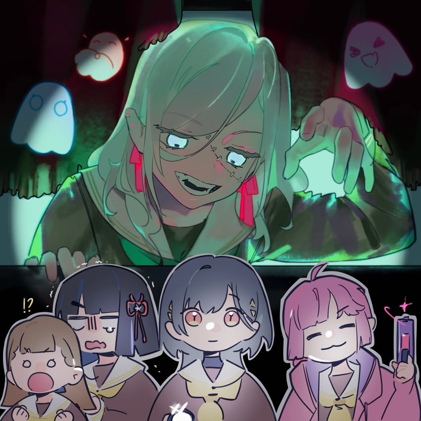 hinoshita kaho, murano sayaka, osawa rurino, momose ginko, anyoji hime, and 3 more (love live! and 1 more) drawn by pipi_(m1x_mix)