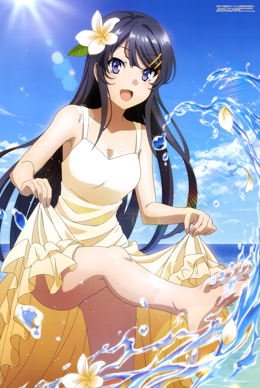 sakurajima mai (megami magazine and 1 more) drawn by aquastar_inc.