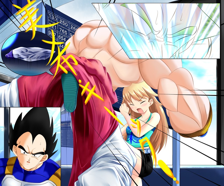 hoshii miki, vegeta, and broly (idolmaster and 2 more) drawn by maritchi