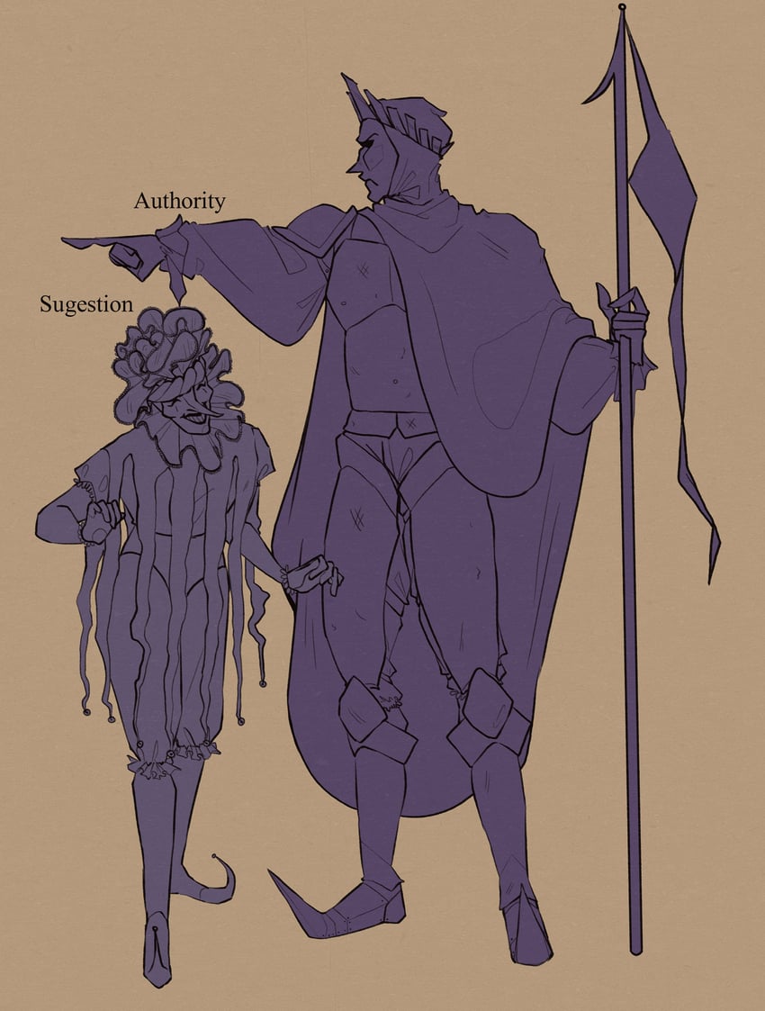 suggestion and authority (original and 1 more) drawn by hetequilasunset