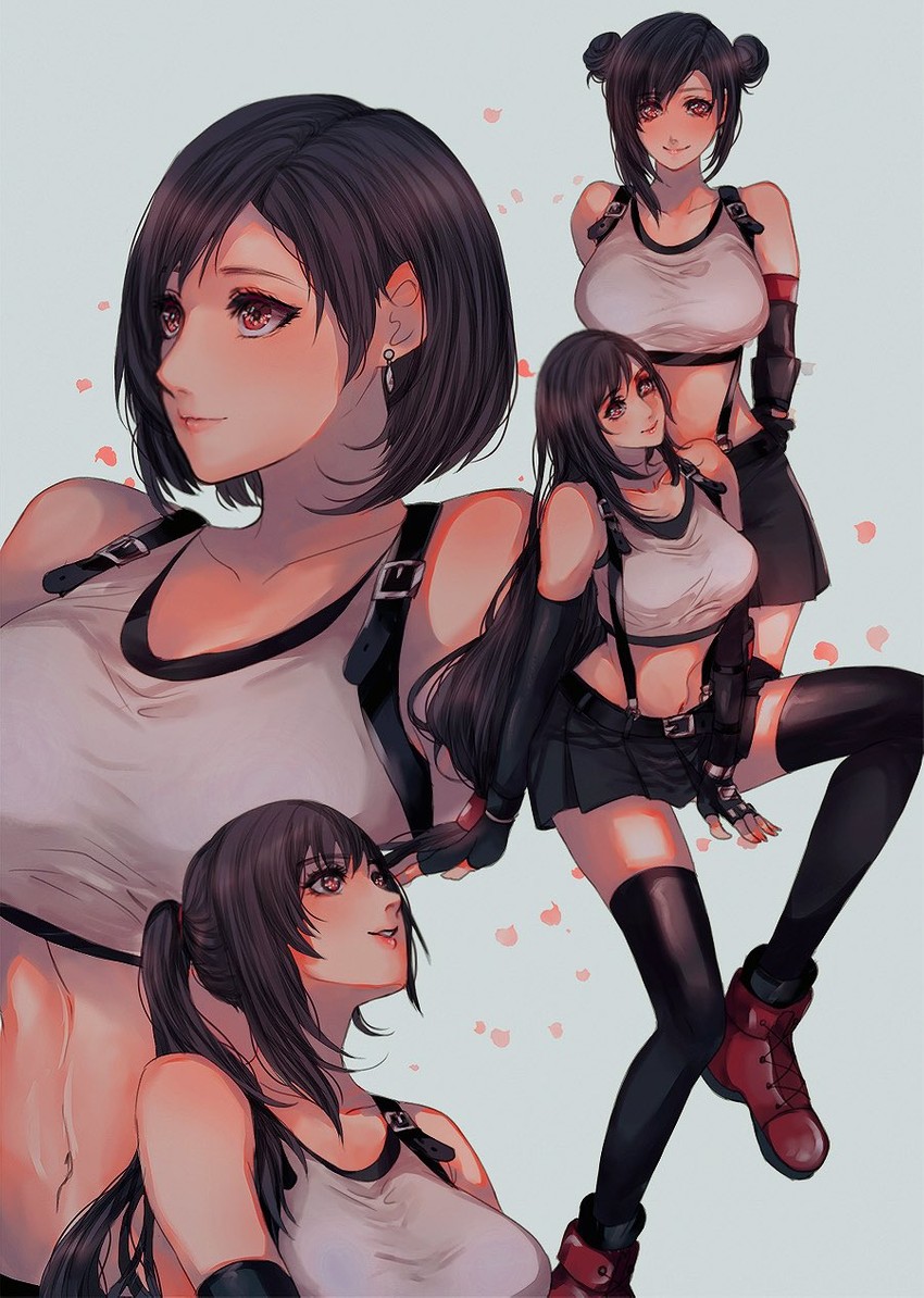 tifa lockhart (final fantasy and 2 more) drawn by sera_(serappi)