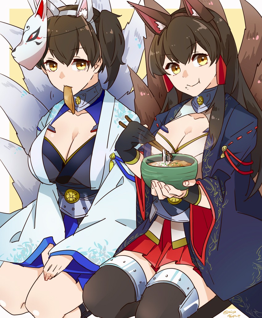 kaga and akagi (kantai collection and 1 more) drawn by miyashirou_(312_1mmm1_213)