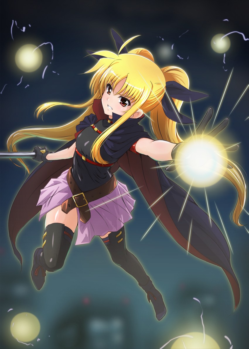 fate testarossa and bardiche (lyrical nanoha and 2 more) drawn by diesel-turbo