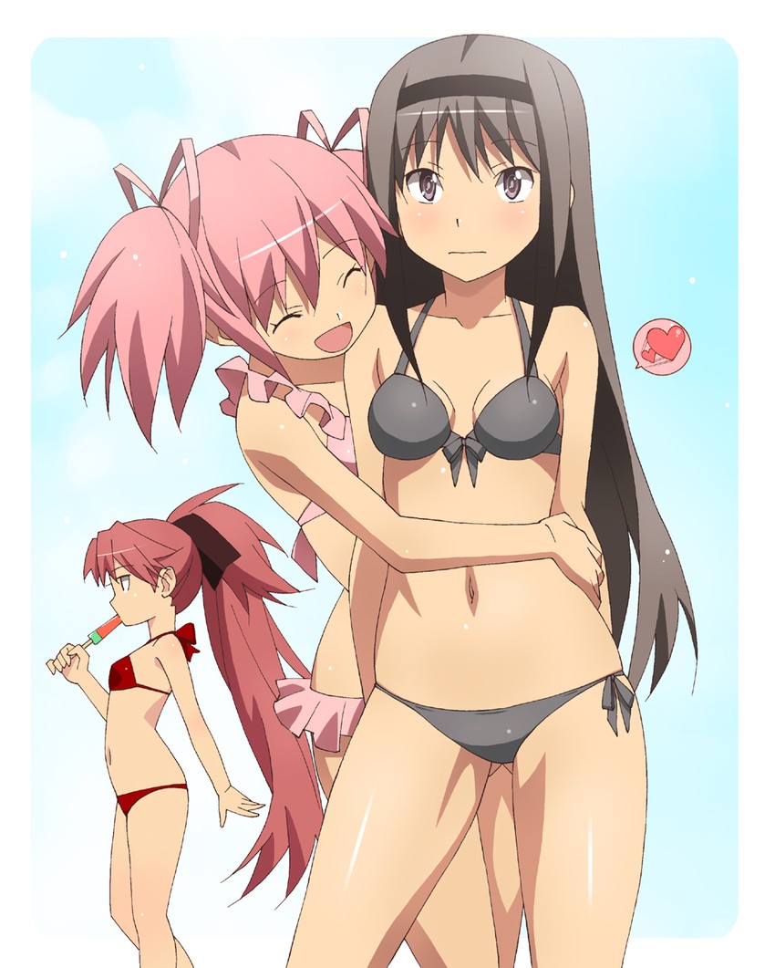 akemi homura, kaname madoka, and sakura kyoko (mahou shoujo madoka magica) drawn by nakamura_yukitoshi