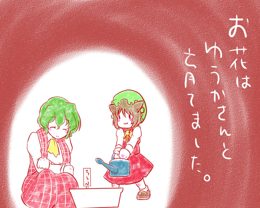 chen and kazami yuuka (touhou) drawn by sea_la