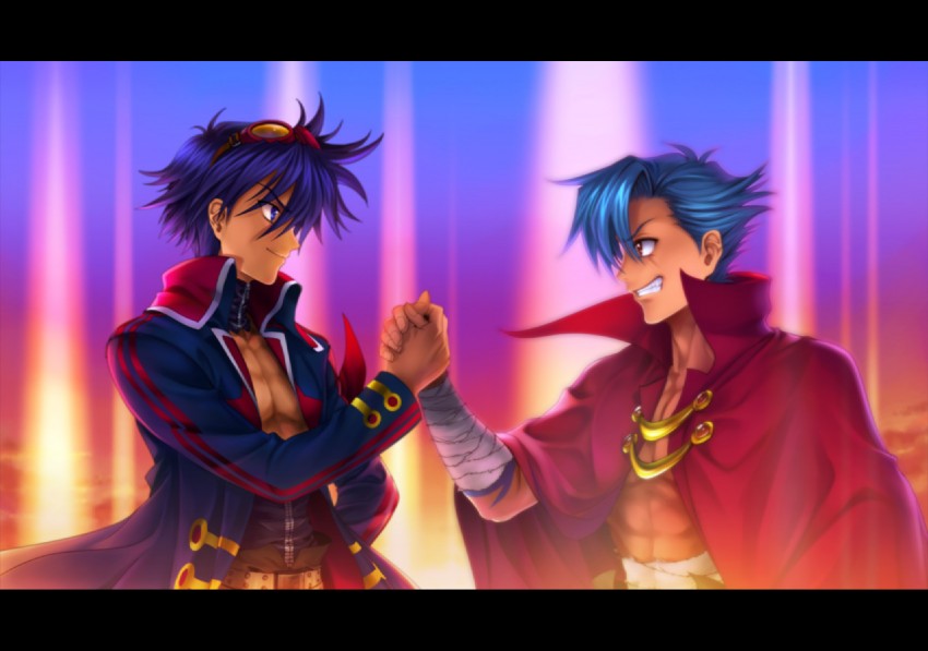 simon and kamina (tengen toppa gurren lagann) drawn by mutsuki_(moonknives)