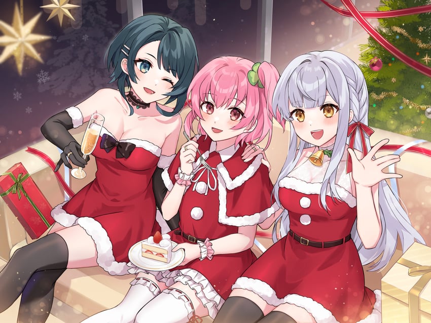 kon kanaho, hitotsuyanagi riri, and aizawa kazuha (assault lily) drawn by sei_(sei_404)