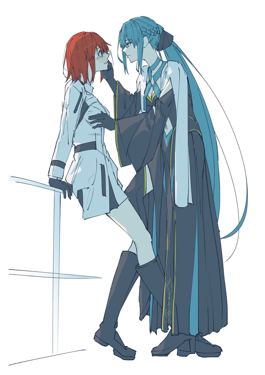 fujimaru ritsuka and morgan le fay (fate and 1 more) drawn by s_kazne