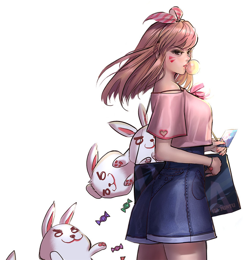 d.va (overwatch and 1 more) drawn by junsu_ha