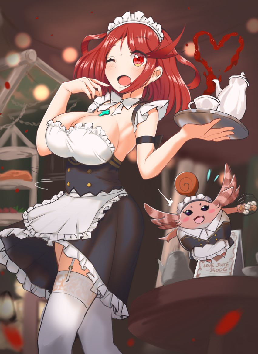 pyra and monopon (xenoblade chronicles and 1 more) drawn by ii_tea